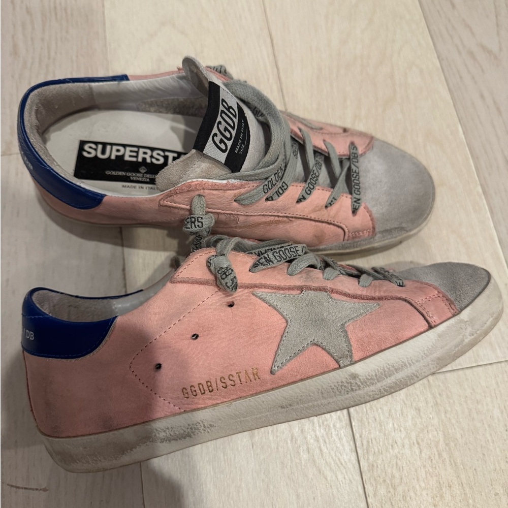 Golden Goose Deluxe Brand Pink and Gray Superstar Sneakers- Size 7 (euro 37)